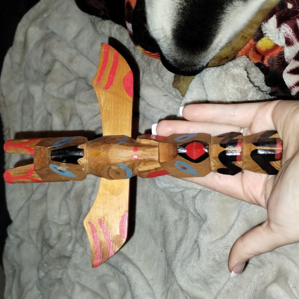 Homemade Carved and painted Native American Totem Pole